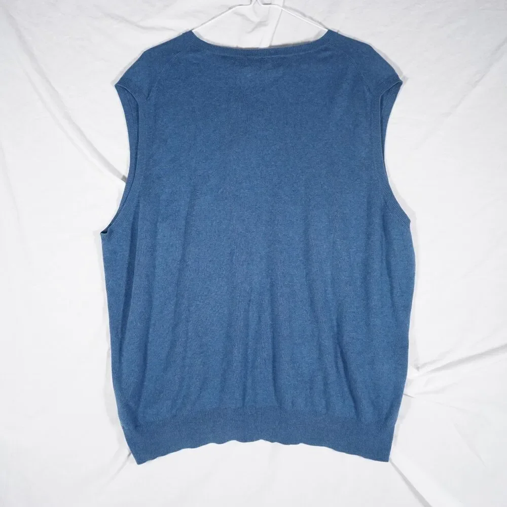 Polo Ralph Lauren Vintage Sweater Vest Pima Cotton Blue XXL